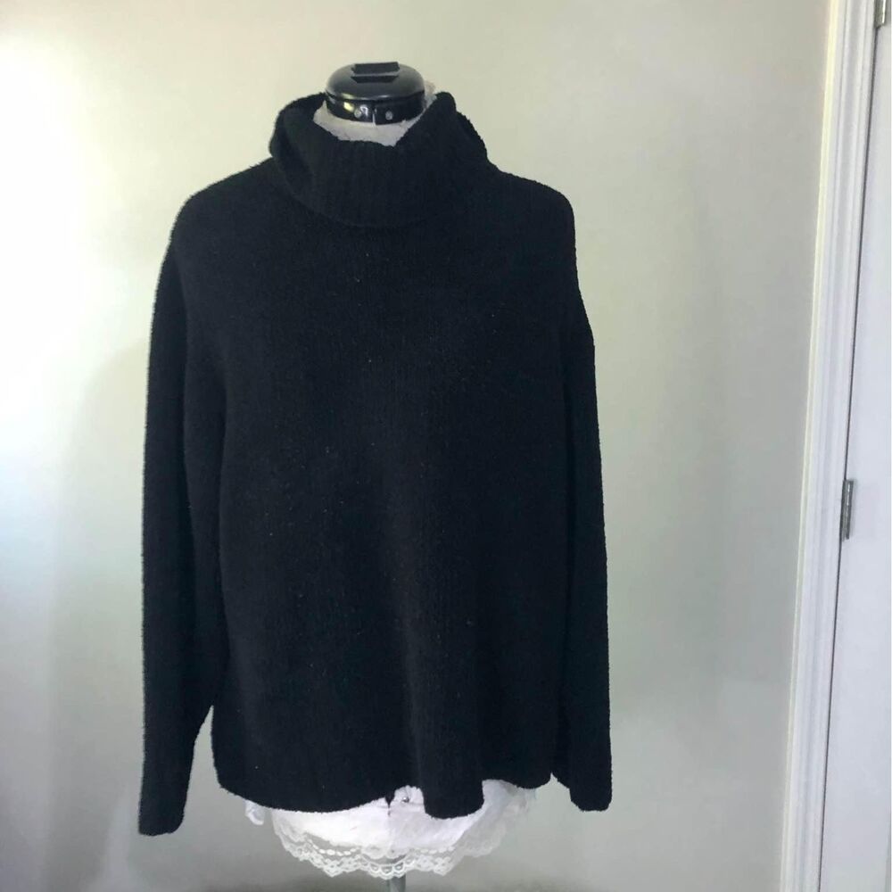 XL Columbia Sportswear Womens Long Sleeve Black Blouse cowl neck C6106